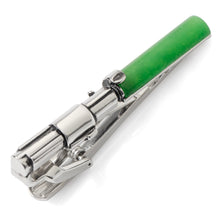 Load image into Gallery viewer, Star Wars Yoda Green and Blue Paisley Tie and LIGHTSABER Tie Clip Gift Set
