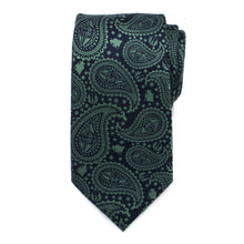 Load image into Gallery viewer, Star Wars Yoda Green and Blue Paisley Tie and LIGHTSABER Tie Clip Gift Set
