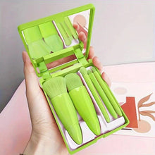 Load image into Gallery viewer, 5Pcs Portable Makeup Brush Set With Mirror -  Foldable Travel Kit ，Mini Makeup Brush Set Travel Makeup Brush Set
