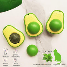 Load image into Gallery viewer, Avocado Wall Ball Cat Toys Edible Licking Balls Snack Healthy Rotatable Treats Toys Kitten Supplies Teeth Cleaning Totaling Catnip Wall Ball Toys
