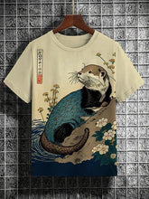 Load image into Gallery viewer, Samurai Cat Graphic T-Shirt – Japanese Style 3D Print Men's Tee

