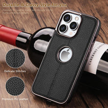 Load image into Gallery viewer, Luxury Texture Leather Case for iPhone 14 Pro MAX Plus Case With Hole Silicone Full Protection Back Cover Thin Flexible Soft Grip Luxury PU Leather Cover  Durable Anti-Scratch Full Phone Cases
