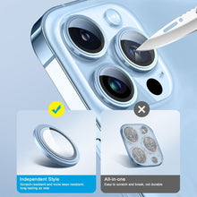 Load image into Gallery viewer, 3D  Protective Glass Camera Protector Cover For iPhone 13 Pro Max i Phone 13Pro 13 Mini Rear Lens Metal Ring Protect Camera Lens Case Individual Metal Scratch Resistant HD Clear Case Tempered Glass Camera Case
