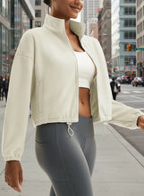 Load image into Gallery viewer, Winter Fleece Cropped Jacket with Stand Collar

