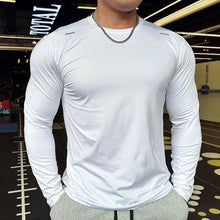 Load image into Gallery viewer, Men's Sports Fitness Long Sleeve Outdoor Badminton Quick Dry Training Shirt Casual Thin Running Top Bodybuilding Sportswear
