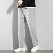 Load image into Gallery viewer, Ice Silk Men's Pants 2025 Summer New Black Gray Thin Business Casual Pants Outdoor Elastic Breathable Straight Leg Sweatpants
