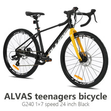 Load image into Gallery viewer, F, YUZE G240 7Speed Aluminum Disc Brake Bike Boy Girl Student Children Bicycle Teen Road bicicleta велосипед Handlebar 380mm
