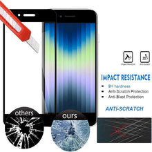 Load image into Gallery viewer, 3PCS Full Cover Tempered Glass For iPhone SE  2022 2020 7 8 Plus Screen Protector Black Edge On iPhone SE3 SE2 Protective Glass Anti Fingerprint Film Screen Protector for iPhone
