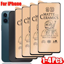 Load image into Gallery viewer, 4pcs Soft Matte Ceramic Film Screen Protector for iPhone 14 13 12 Pro Max 11 XR XS X 8 7 plus SE20 Anti-broken Not Glass Film  Matte Finish Tempered Glass Screen Protector for iPhone
