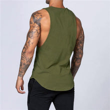 Load image into Gallery viewer, Men's Gym Clothing Summer Fitness Cotton Tank Top Men Jogging Bodybuilding Sleeveless Shirt Breathable O-Neck Casual Muscle Vest
