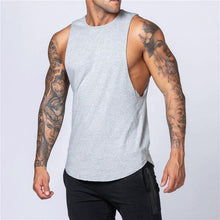 Load image into Gallery viewer, Men's Gym Clothing Summer Fitness Cotton Tank Top Men Jogging Bodybuilding Sleeveless Shirt Breathable O-Neck Casual Muscle Vest
