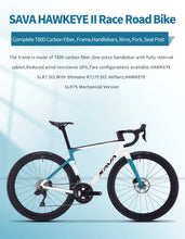 Load image into Gallery viewer, SAVA 2025NEW HAWKEYE SLR7 Carbon Fiber Road Bike with Shimano 105 DI2 R7170 Component Hydraulic Discs, Complete Adult Racing Set

