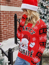 Load image into Gallery viewer, Santa Claus Sequin Embroidered Christmas Sweater | NCS
