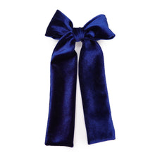 Load image into Gallery viewer, Sapphire Blue Velvet Lady Hair Bow
