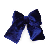 Load image into Gallery viewer, Sapphire Blue Velvet Petite Hair Bow
