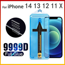 Load image into Gallery viewer, Edge to Edge Coverage Screen Protector for iPhone 14 Pro Max 12 13 Dust Free Phone Screen Protector Glass With Install  Proof Without Bubbles
