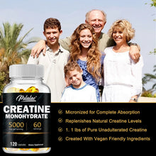 Load image into Gallery viewer, Creatine Monohydrate - Build Muscle, Improve Athletic Performance, Improve Energy Endurance and Promote Recovery - 120 Capsules
