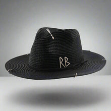 Load image into Gallery viewer, Unisex Metal Letter Straw Panama Hat

