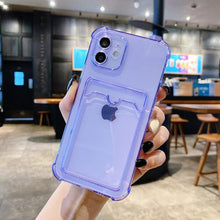 Load image into Gallery viewer, Simple Clear Silicone Wallet Case for iPhone 14 13 12 11 Pro XS Max X XR Shockproof Lens Protection Card Cover Shockproof Soft Bumper Clear Case Classic Stylish Case
