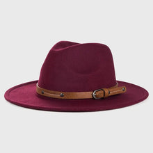 Load image into Gallery viewer, Unisex Wool Fedora – Flat-Brim Felt Hat for Fall &amp; Winter
