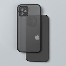 Load image into Gallery viewer, Luxury Shockproof Armor Case For iPhone 11 12 13 14 Pro Max Mini X XR XS Soft Silicone Bumper Clear Hard Cover Shockproof Soft Flat Side Bumper Translucent Hard Back Slim Phone Case
