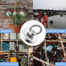 Load image into Gallery viewer, Super Strong Neodymium Fishing Magnets Heavy Duty imanes Magnet with Countersunk Hole Eyebolt for Salvage Magnetic Fishing
