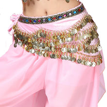 Load image into Gallery viewer, 1PC New Style Belly Dance Belt Newest Multi-color Glass Silk Velvet Dancing Belt Scarf Crystal BellyDance Waist Chain Hip Scarf
