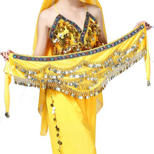 Load image into Gallery viewer, 1PC New Style Belly Dance Belt Newest Multi-color Glass Silk Velvet Dancing Belt Scarf Crystal BellyDance Waist Chain Hip Scarf
