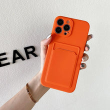 Load image into Gallery viewer, Soft Silicone Phone Case For iPhone 14 13 Pro Max 13 Mini 14Pro Wallet Card Holder Cover Silicone Case for Women Girls Anti-Scratch Soft Lining Protective Case
