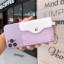 Load image into Gallery viewer, Luxury Wallet Phone Case For iPhone 13 Pro Max 11 12 Pro Max X XR XS 7 8 Plus 13 Mini Soft Silicone Handbag Card  Phone Case Wallet Compatible iPhone Bag Cover
