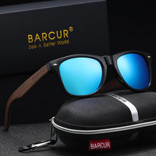 Load image into Gallery viewer, BARCUR Black Walnut Polarized Sunglasses for Men UV400 Sunscreen Protection Wooden Frame Polarized Lenses Presented in an Original Brand Box for Summer

