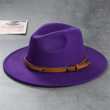 Load image into Gallery viewer, Unisex Wool Fedora – Flat-Brim Felt Hat for Fall &amp; Winter
