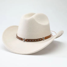 Load image into Gallery viewer, New denim hats for men and women, Western cowboy hats, five pointed star belt hats, soft woolen hats
