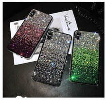 Load image into Gallery viewer, Luxury Shiny Glitter Diamond Phone Case For iPhone 14 13 12 11 Pro Max X Xr Xs 7 8 Plus Fashion Glitter Sparkle Crystal Rhinestone Protective Cover With Soft Case For iPhone
