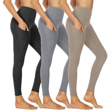 Load image into Gallery viewer, 3-Pack High-Waisted Cropped Yoga Pants with Slanted Pockets
