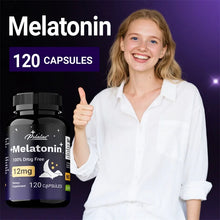 Load image into Gallery viewer, Melatonin 12mg - Relieves Anxiety and Stress, Helps with Deep Sleep, Helps Reduce Insomnia and Trouble Falling Asleep, Non-GMO
