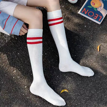 Load image into Gallery viewer, Striped Cotton Knee High Socks
