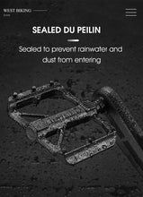 Load image into Gallery viewer, WEST BIKING Bicycle Pedals Sealed DU Bearing Nonslip Pedal Mountain Road Bike Cycling Alloy MTB Pedal Bicycle Accessories
