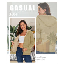 Load image into Gallery viewer, Sherpa-Lined Fleece Zip-Up Hoodie Jacket Women
