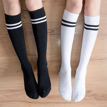 Load image into Gallery viewer, Striped Cotton Knee High Socks
