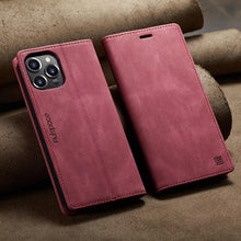 Load image into Gallery viewer, Vintage Wallet Case Card Holder Kickstand Built-in Magnetic Flip Leather Case for iPhone  Leather Cases for iPhone 14 13 12 11 Pro Max Mini XR XS Max 8 7 6s Plus Wallet Flip Cover
