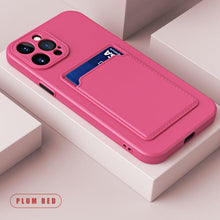 Load image into Gallery viewer, White Soft Wallet Card Holder Phone Case For iPhone 11 12 13 Pro Max Camera Protective Case Wallet Holder Cover Soft Portable Silicone Back Cover Durable Phone Case
