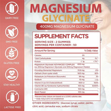 Load image into Gallery viewer, Magnesium Glycinate Gummies - Calm, Relieves Stress, Promotes Sleep, Support Memory, Concentration &amp; Muscle Spasms - 120pcs

