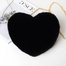 Load image into Gallery viewer, Fashion Women's Heart Shaped Handbags Cute Faux Fur Crossbody Bags  Lady Soft Plush Chain Shoulder Bag Shopper Totes
