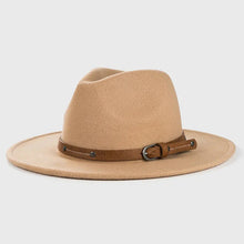 Load image into Gallery viewer, Unisex Wool Fedora – Flat-Brim Felt Hat for Fall &amp; Winter

