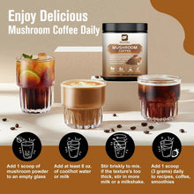 Load image into Gallery viewer, Mushroom Coffee 10 Mushroom Extract - Lion's Mane, Cordyceps, Reishi, Turkey Tail, Chaga, Maitake for energy and immune support
