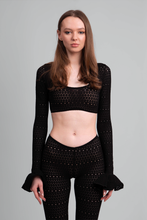 Load image into Gallery viewer, Scarlet Black Lace Knit Set
