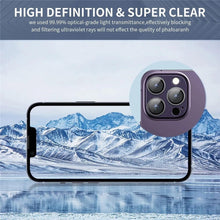 Load image into Gallery viewer, Camera Lens Metal Protector Glass For iPhone 14 13 Pro Max 13 Mini Back Lens Cap On iPhone 14 Plus Full Cover Protective Cases Metal Camera Cover with Tempered Glass Screen Protector
