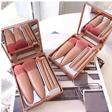 Load image into Gallery viewer, 5Pcs Portable Makeup Brush Set With Mirror -  Foldable Travel Kit ，Mini Makeup Brush Set Travel Makeup Brush Set
