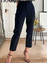 Load image into Gallery viewer, Women’s High Waist Slim Trousers
